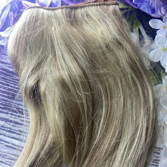 Fshine Clip in Hair Extensions Real  Human, Aprox 16 Inches Blonde